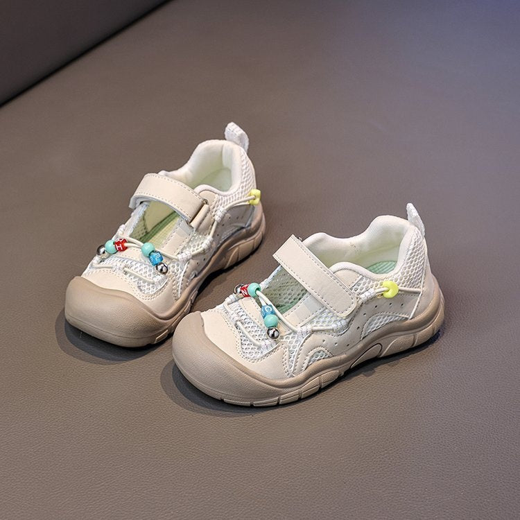 2026 Summer New Girls Closed-Toe Sandals, Kids Mesh Hook-and-Loop Sneakers, Hollow Out Princess Mesh Shoes For Little Girls 3