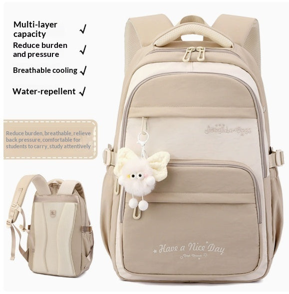 Three-piece Cartoon-print Set Junior High School Backpack Weight-reducing Campus Bag 7