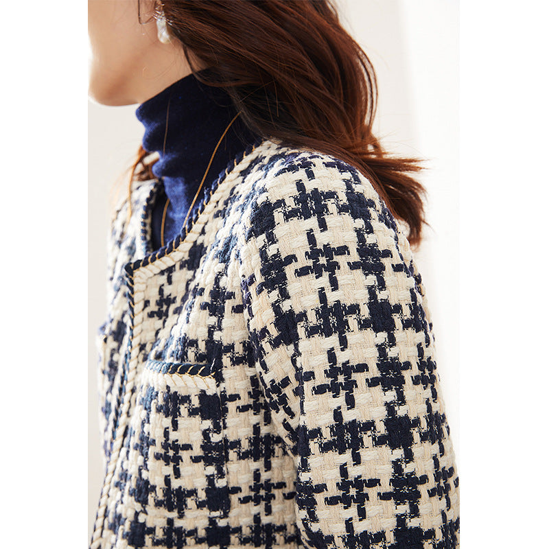 Houndstooth Small Fragrance Jacket Women Clothing 5