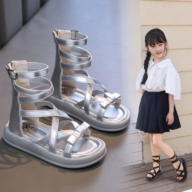 New Summer Fashionable All-Match Roman Shoes For Little Princesses And Girls 3