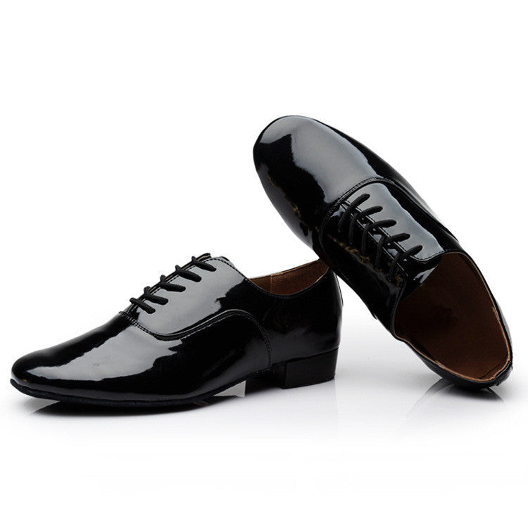 Men's Modern Dancing Shoes Leather Soft Bottom Men's Dance Shoe Latin Dance Shoes Dance Shoe Men's National Standard Square Friendship Dancing 9