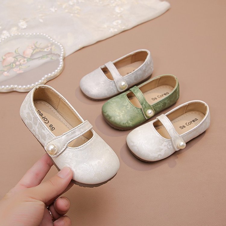 Girls' National Style Small Leather Shoes, Children's Single Shoes, Little Girls' Soft Soled Ancient Style Shoes 1