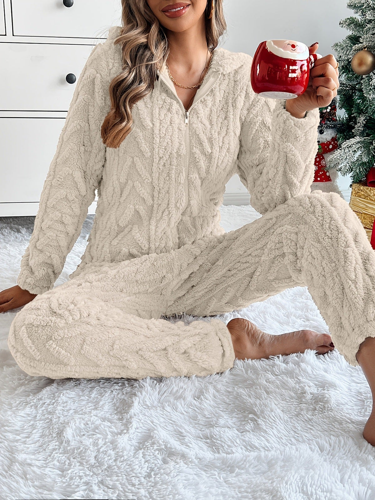 Loose Jacquard Warm Suit Warm Home Clothes 6