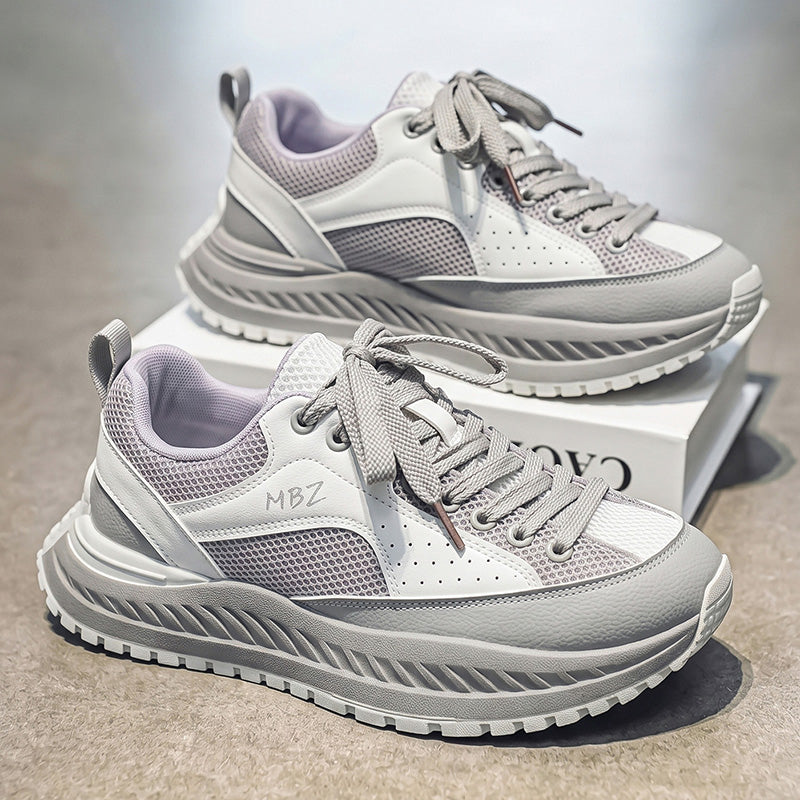 Men's Shoes 2026 Summer & Autumn New Arrival, Breathable Mesh Low-Top Soft Sole Sneakers, Four-Season Height-Increasing Thick Sole Dad Shoes For Men 2