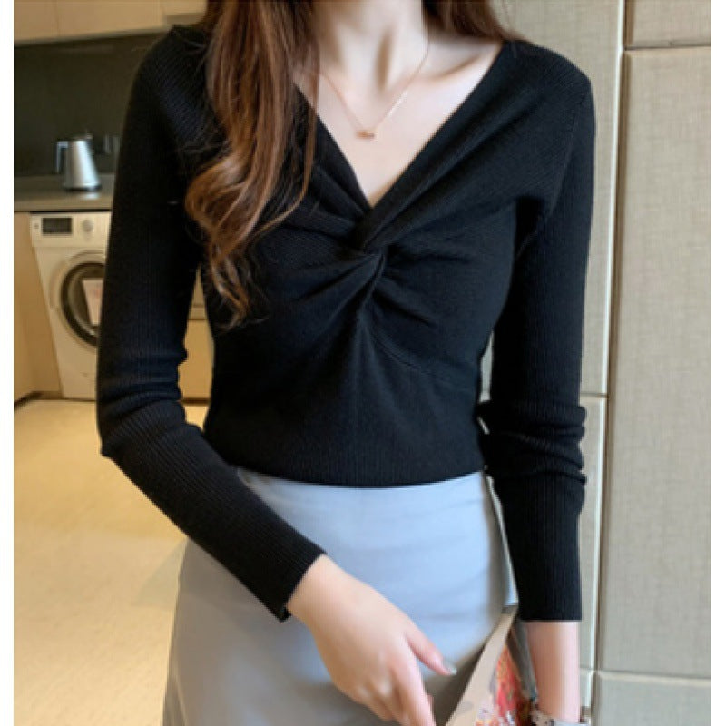 Autumn And Winter Clothing New Kinked Design Slim-fit Cashmere Knitwear For Women 5