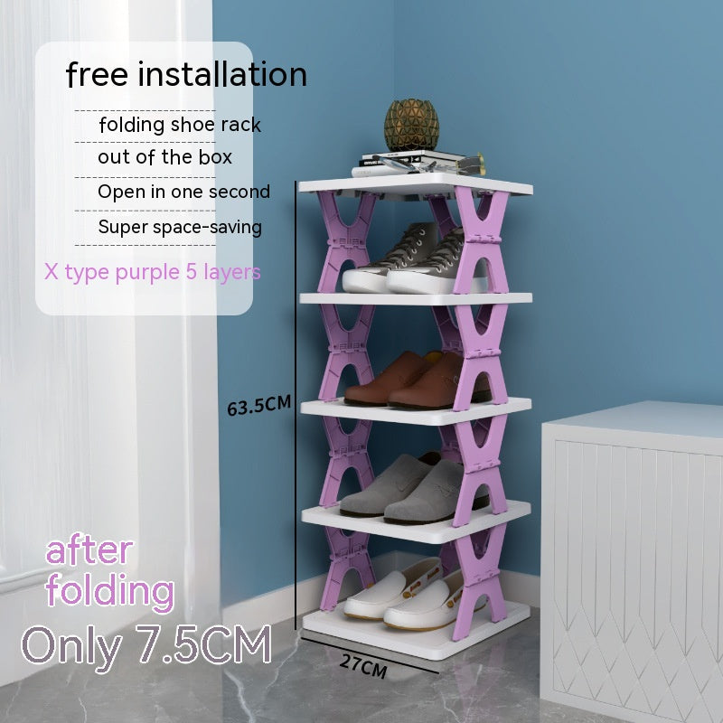 Plastic Installation-free Shoe Rack Storage Shoe Rack Folding Shoe Cabinet 16