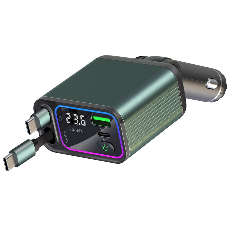 Retractable Cord Automatic Retraction Car In-car Charger Super-fast Charging 3