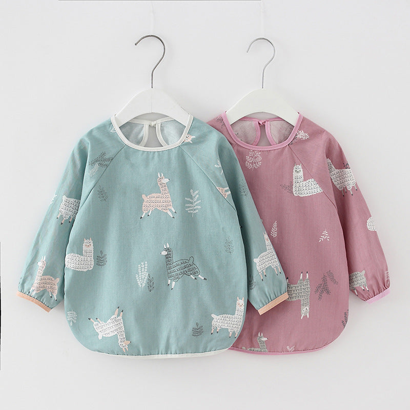 Baby Dinner Coverall Bib Spring And Autumn Long Sleeve Apron 1