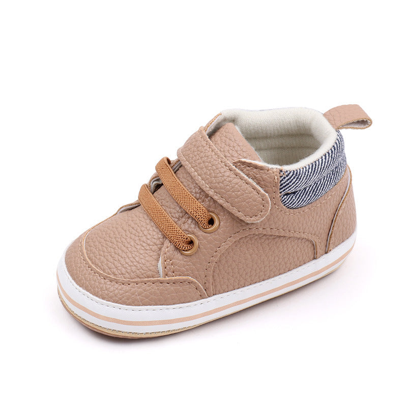 Fashionable Solid-color PU Leather First-walker Shoes For Babies 7