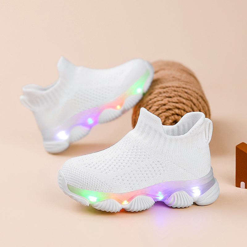 Light-up Baby Ultra-lightweight Knitted Breathable Soft-soled Shoes 4