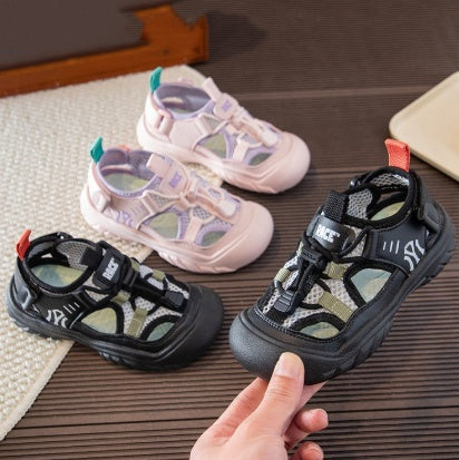 2026 Summer New Kids Sports Sandals, Boys Anti-slip Toe-protection Sandals, Girls Hollow Out Breathable Beach Shoes 2