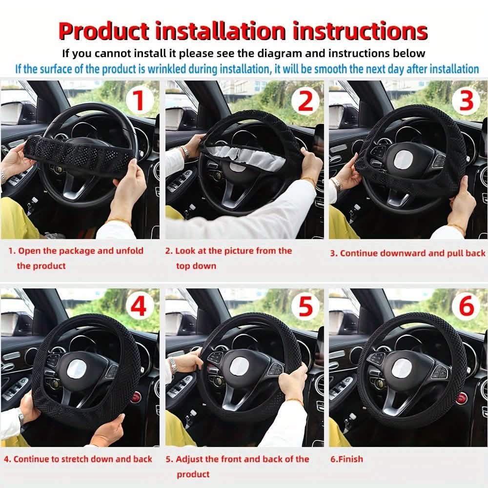 Breathable Comfortable Non-slip Mesh Steering Wheel Cover 6