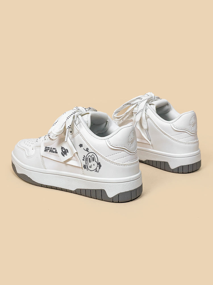 Women's Low-top Flat Bottom Casual Sports Skate Shoes 8
