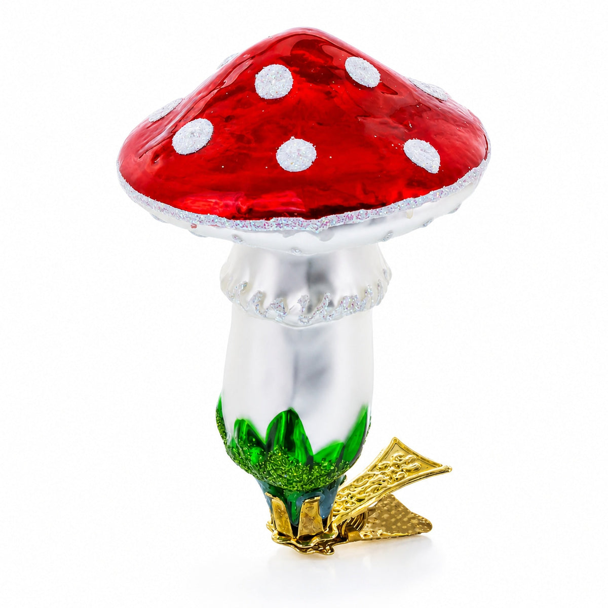 Mushroom Clip on Glass Ornaments 1