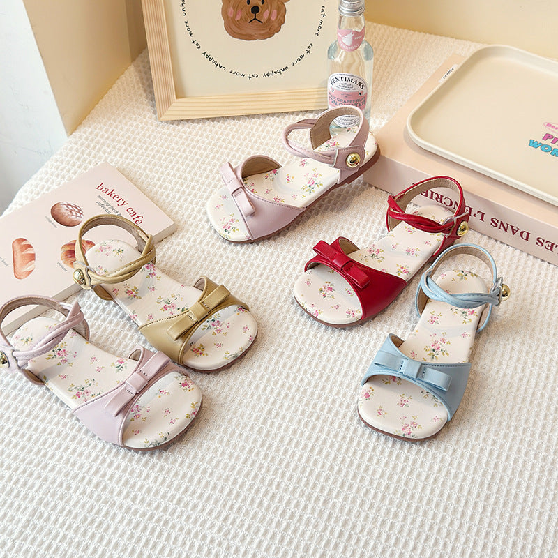 Summer New Korean-style Girls Princess Shoes With A Bow And A Strap Across The Foot 2