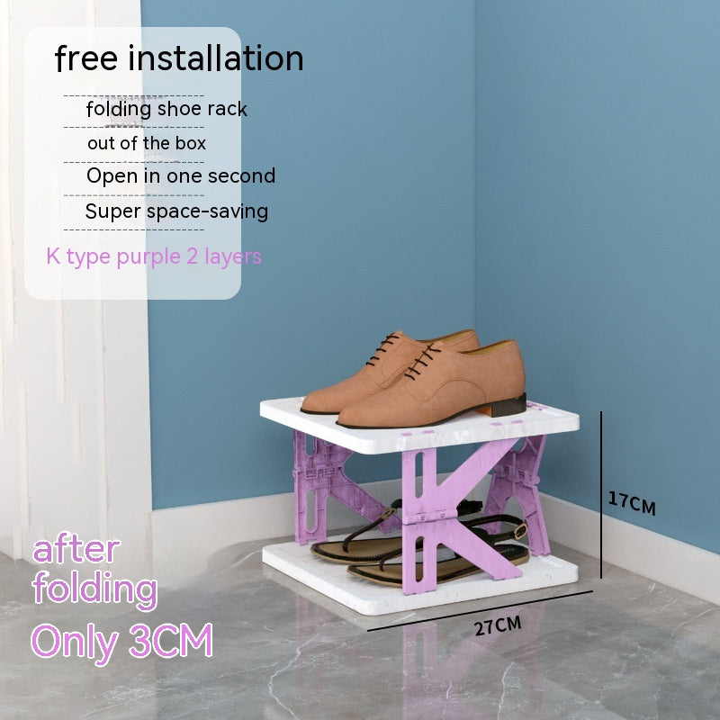 Plastic Installation-free Shoe Rack Storage Shoe Rack Folding Shoe Cabinet 3