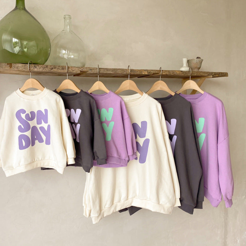 Loose Casual Long-sleeved Terry Sweater With Foreign Letters 3