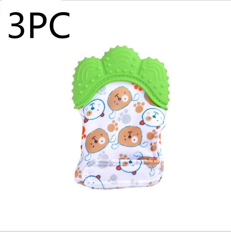 Baby teether baby anti-bite silicone molar gloves children's sound toys 12