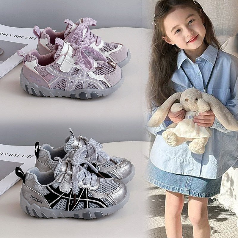 2026 Spring New Girls Skate Sneakers, Kids German Trainers, Soft Sole Versatile Single Mesh Shoes For Big Kids 1