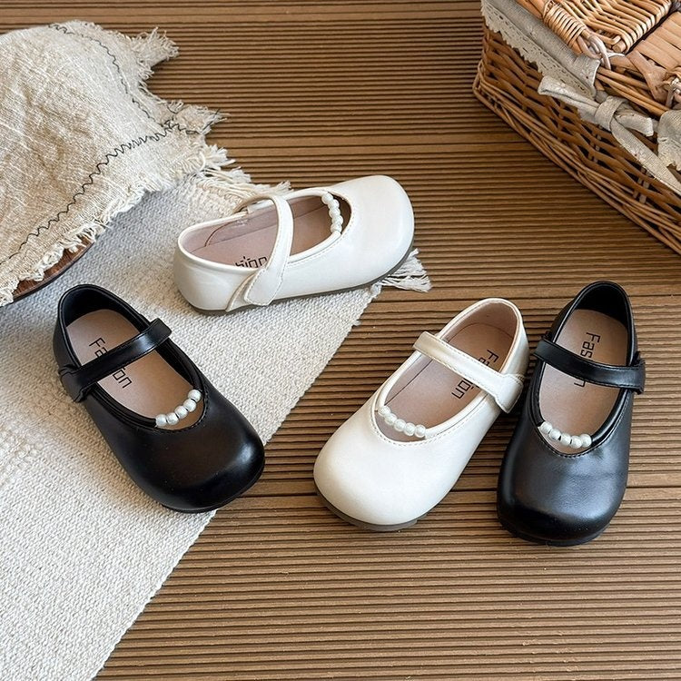 2026 Spring New Arrival, Fashion Girls' Flat Shoes, Korean Style Princess Soft Sole Round Toe Leather Shoes, Wholesale Kids Footwear 2