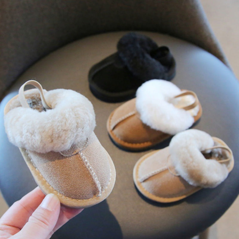 Suede Fleece-lined Cotton Shoes For Children's Walking 1