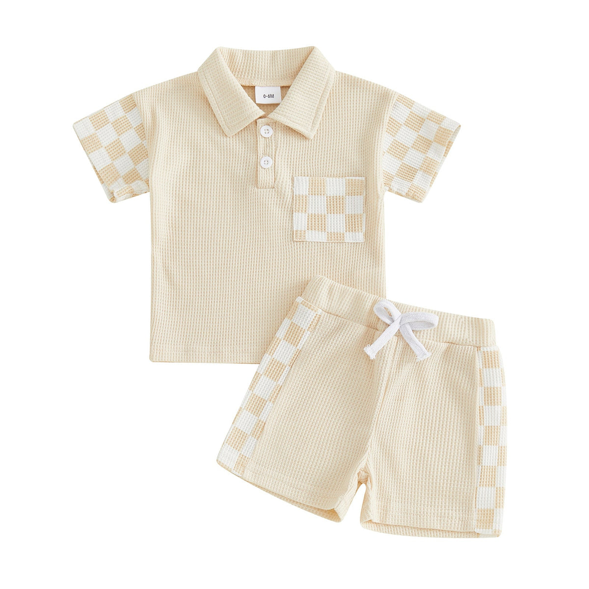 Summer Lapel Collar Plaid Patchwork Solid Color Two-Piece Set With Pockets 4