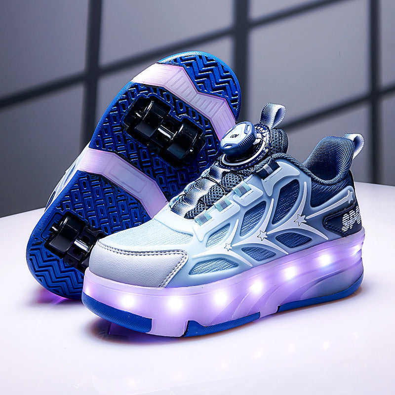 Four-Wheel Childrens Flashing Mesh Roller Skates 7