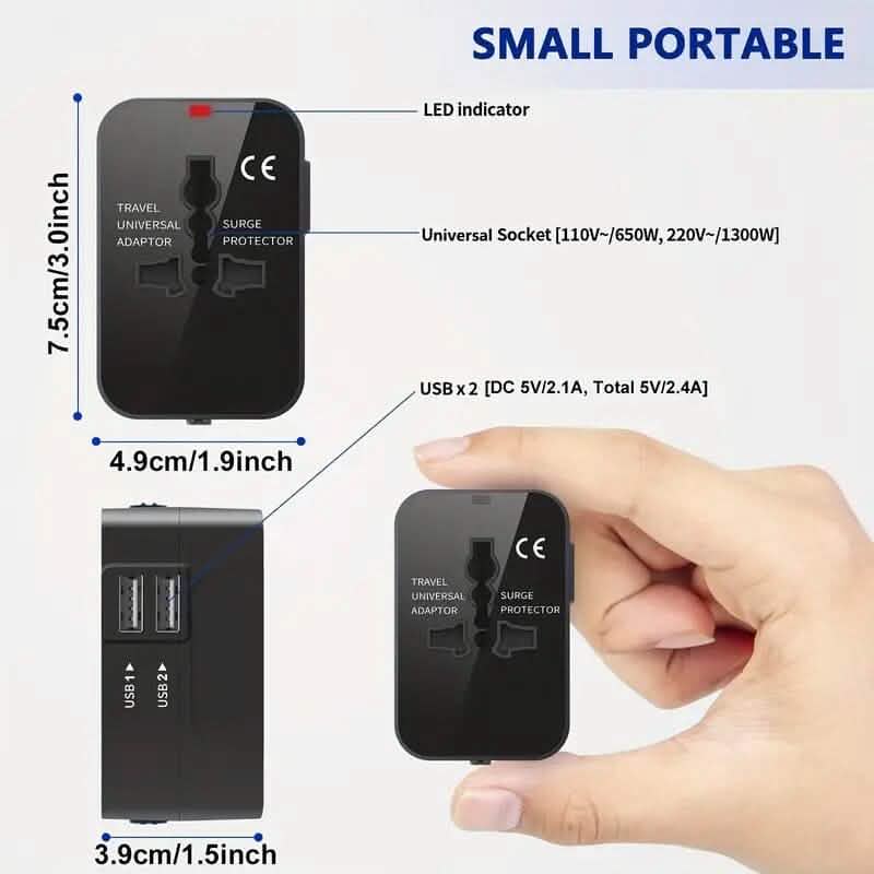All-in-One Universal Travel Charger with Dual USB Charging Ports 4