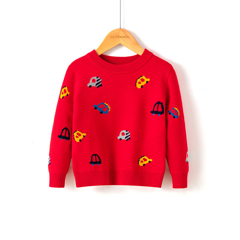 Cotton Double Layer Autumn Winter Christmas Long Sleeved Children's Sweater 6