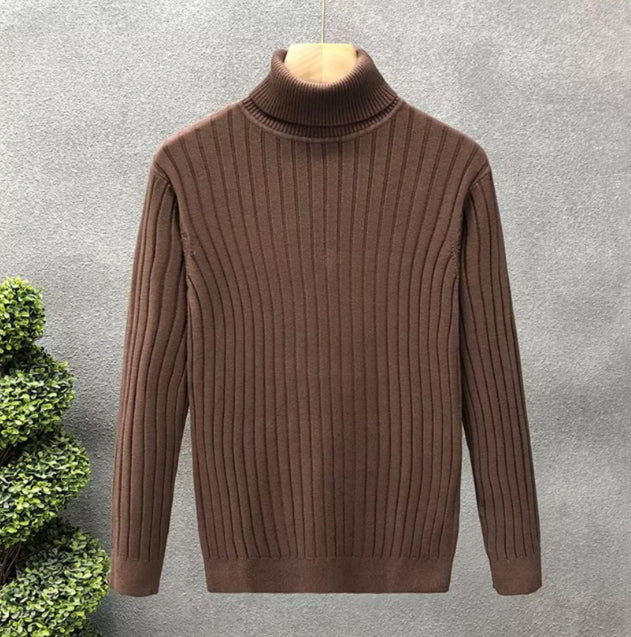 Turtleneck Sweater Men Women Ins Fashion Solid Striped Bottoming Sweater Autumn And Winter Tops Clothing 7