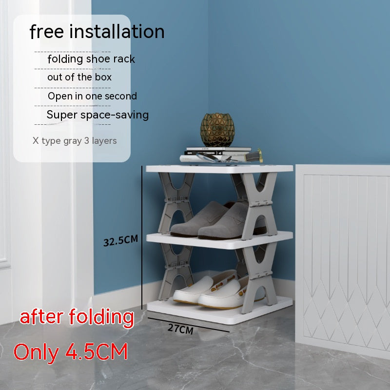 Plastic Installation-free Shoe Rack Storage Shoe Rack Folding Shoe Cabinet 19