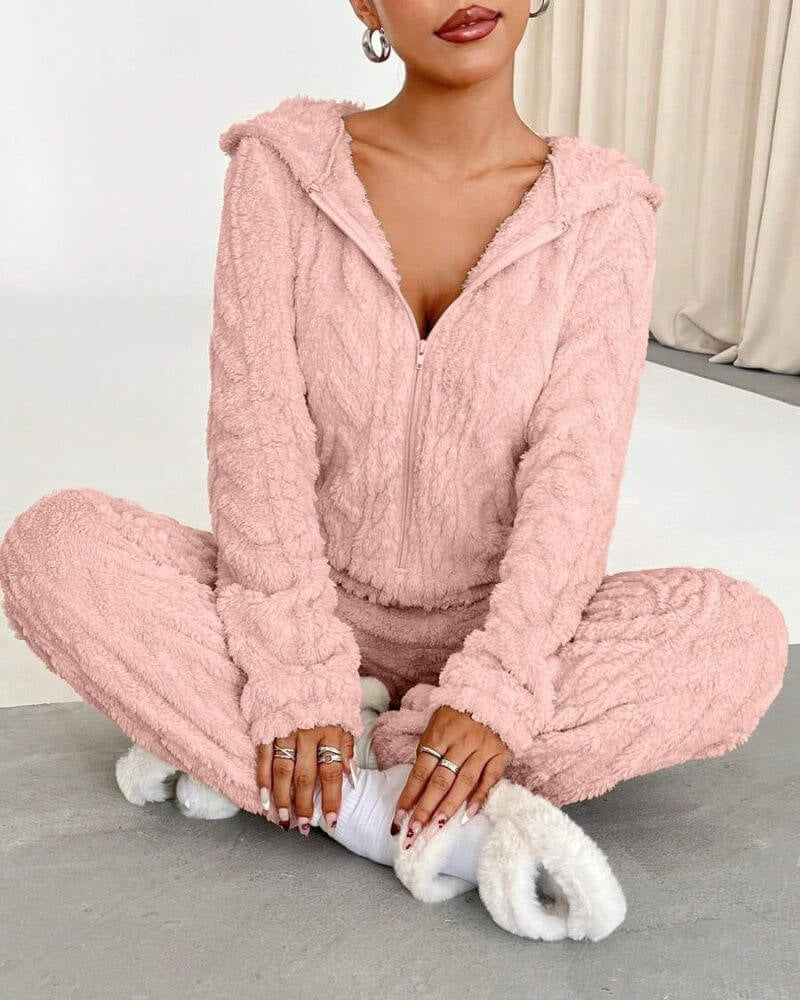 Loose Jacquard Warm Suit Warm Home Clothes 9