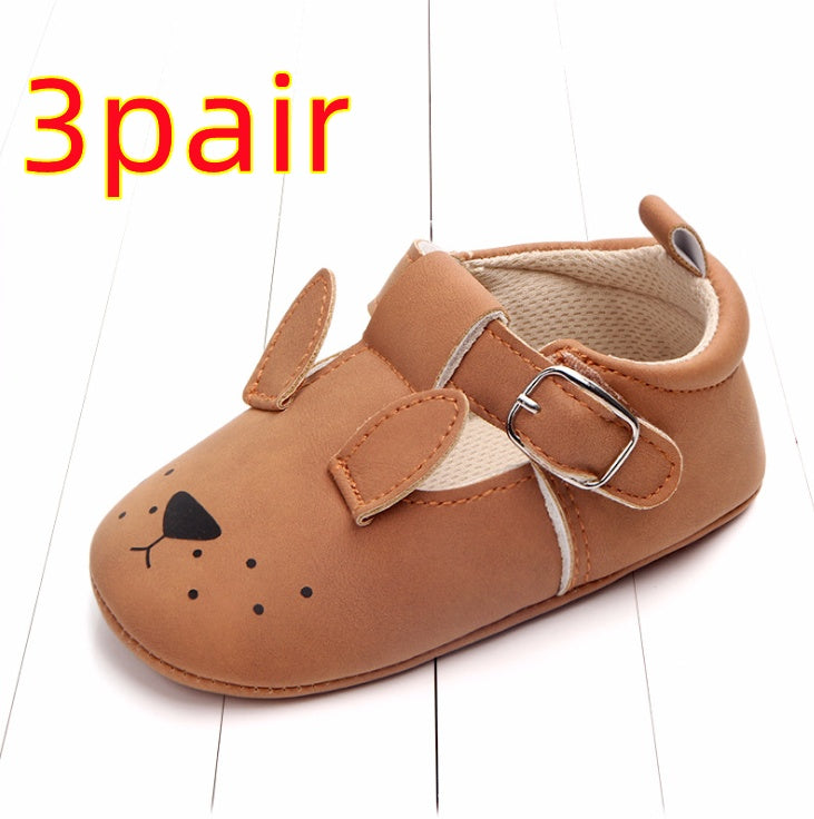 Spring and autumn cartoon animal baby shoes matte leather non-slip soft bottom baby shoes wholesale 0884 17