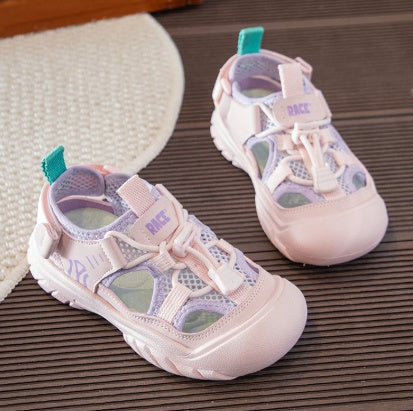 2026 Summer New Kids Sports Sandals, Boys Anti-slip Toe-protection Sandals, Girls Hollow Out Breathable Beach Shoes 4
