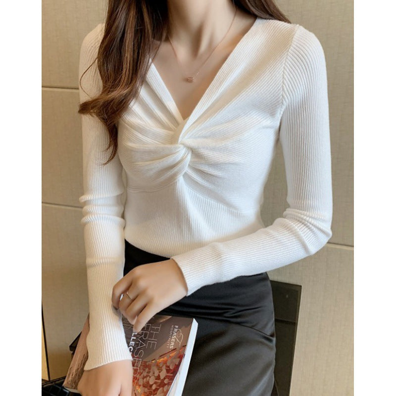 Autumn And Winter Clothing New Kinked Design Slim-fit Cashmere Knitwear For Women 4