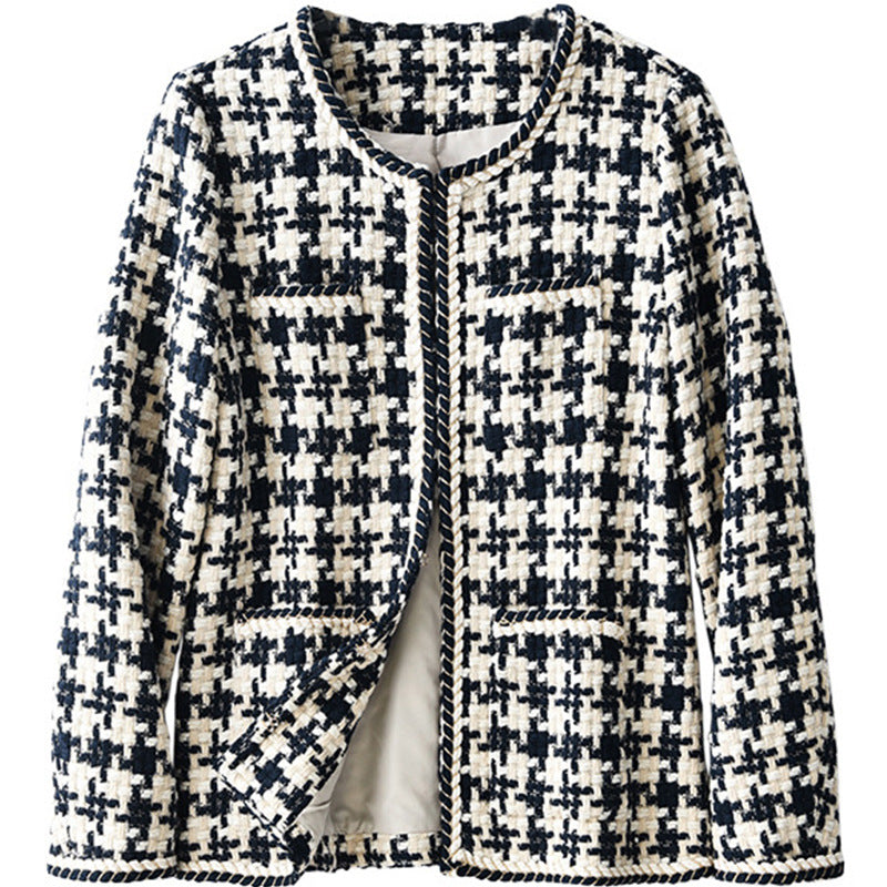 Houndstooth Small Fragrance Jacket Women Clothing 3