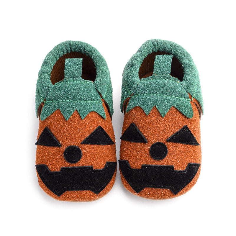 Baby Girls Boys Halloween Pumpkin Cosplay Slip-on Shoes Soft First Walking Children Canvas Shoes Kids Girls Walking Shoes 1