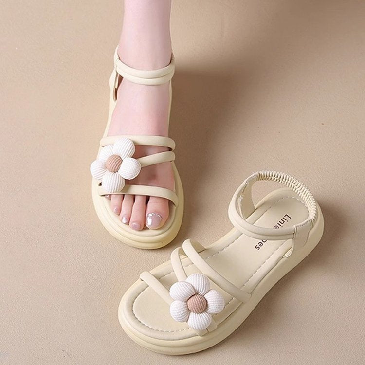 2025 Summer New Kids' Sandals, Comfortable Fashionable Casual Flower Design, Unisex Beach Shoes For Students And Children 2