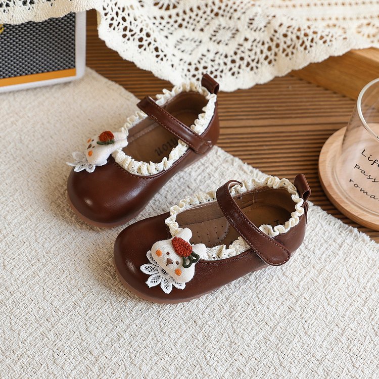 British Style Little Leather Shoes, Girls' Cartoon Princess Shoes, Fashionable Soft Soled Single Shoes 5