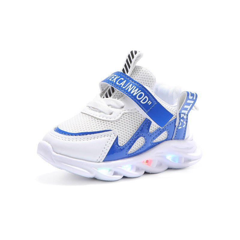 Children's Alphabet Webbing Mesh Breathable Kids Luminous Shoes Casual Sports Shoes 2