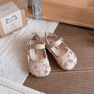 2026 Spring Summer New Girls Mesh Sandals, Kids Breathable Princess Shoes, Casual Loafers Leather Flat Shoes For Little Girls 2