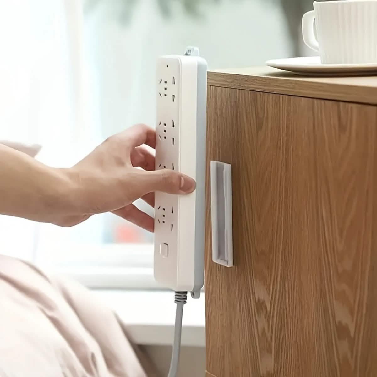 2-Pack Removable Wall Decals – Space-Saving Organizer for Surge Protectors 2