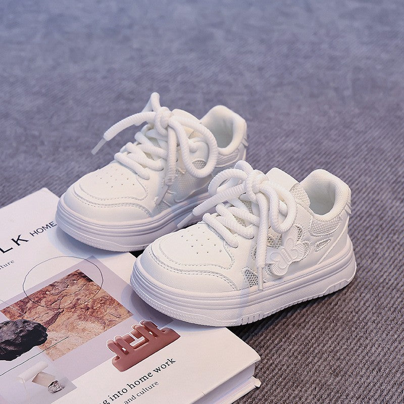 2026 Spring Summer Kids Skate Shoes, Breathable Mesh White Sneakers For Girls, Lightweight Versatile Performance & Running Shoes 2