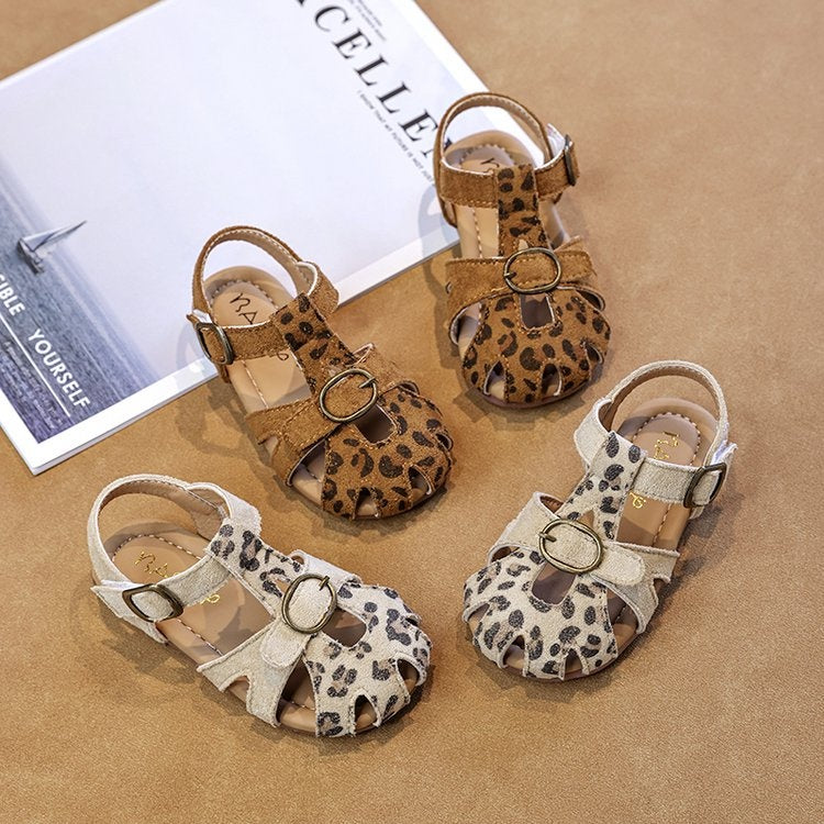 2026 Summer New Girls Birken Sandals, Kids Roman Toe-Closed Sandals With Hook-and-Loop, Soft Sole Beach Shoes For Little Girls 1