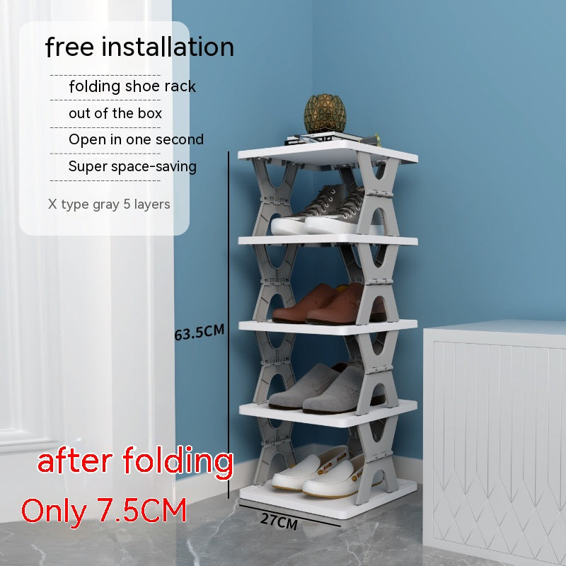 Plastic Installation-free Shoe Rack Storage Shoe Rack Folding Shoe Cabinet 21