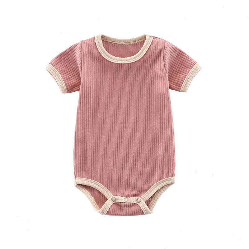 Summer Romper Baby Wrapping Clothes Pit Strip Ribbed Baby Onesie 9