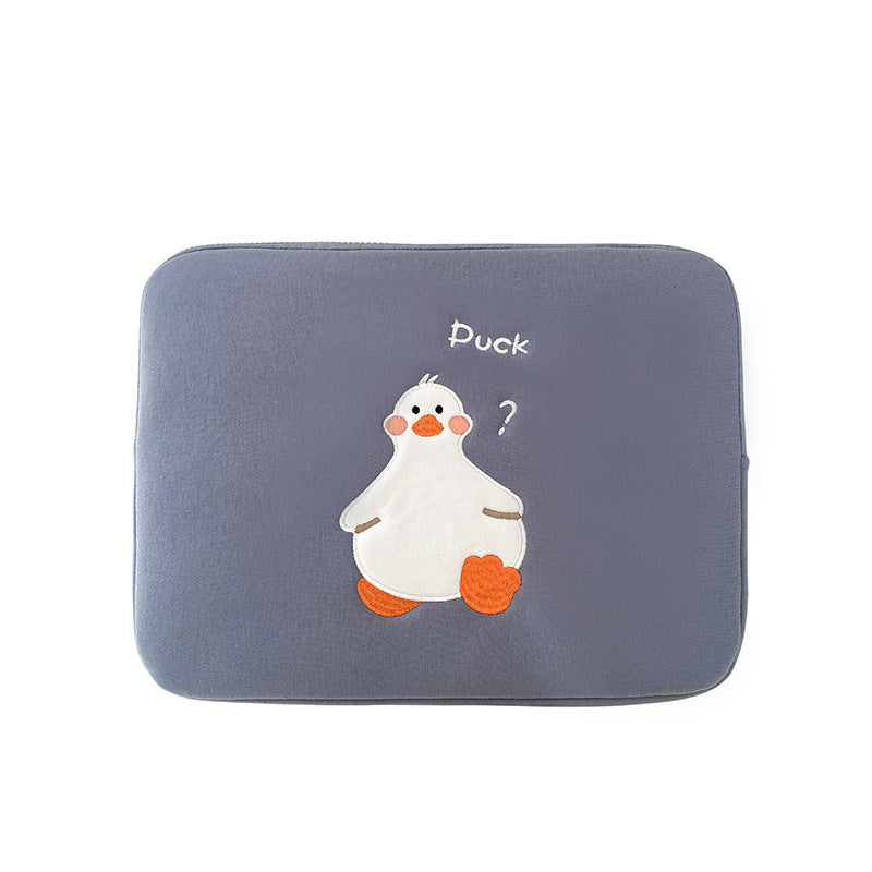 Cartoon Cute Duck Embroidery Ins Niche Design Tablet Case 2