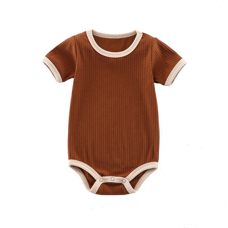 Summer Romper Baby Wrapping Clothes Pit Strip Ribbed Baby Onesie 7