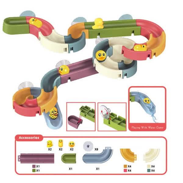 Baby Bath Toys DIY Marble Race Run Assembling Track 2