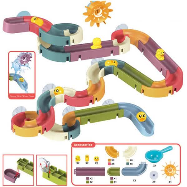 Baby Bath Toys DIY Marble Race Run Assembling Track 3